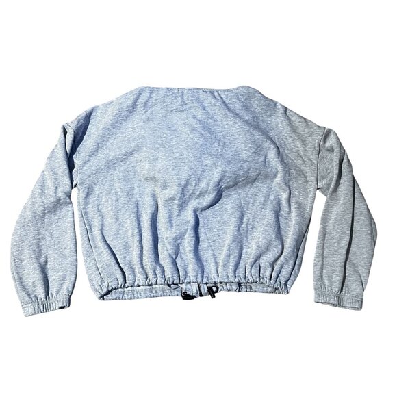 NWOT Disney Mickey Mouse Gray Zip-Up Hoodie W Sherpa Lining & Embroidered Logo - Picture 2 of 10